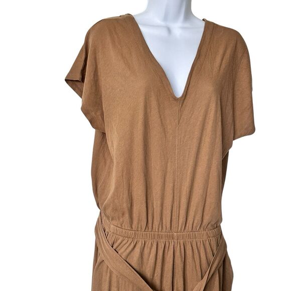 ATM Anthony Thomas Melillo L High Torsion  OAO Sahara Cotton Tan Belted Jumpsuit - Picture 11 of 11